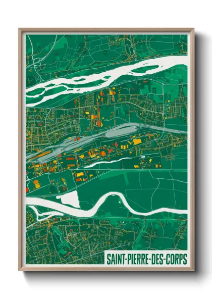 Une affiche de carte sur Saint-Pierre-des-Corps