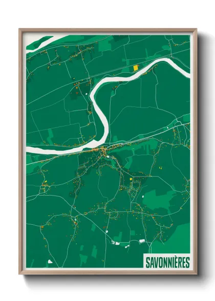 Une affiche de carte sur Savonnières