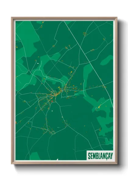 Une affiche de carte sur Semblançay