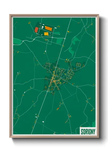 Une affiche de carte sur Sorigny