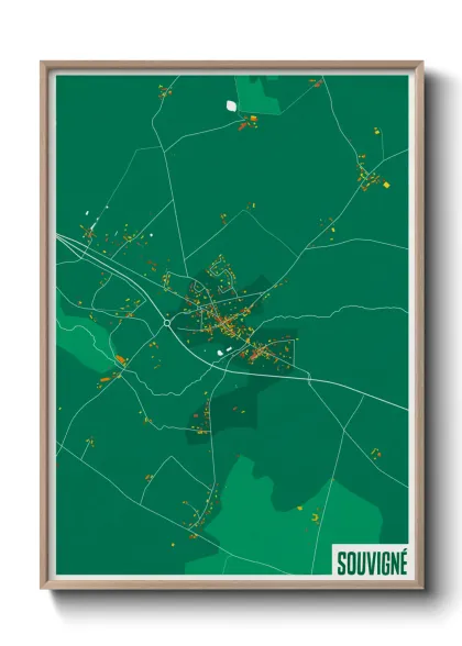 Une affiche de carte sur Souvigné
