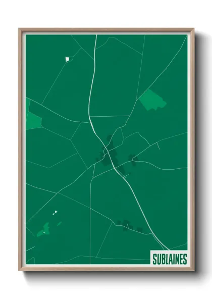 Une affiche de carte sur Sublaines