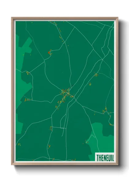 Une affiche de carte sur Theneuil