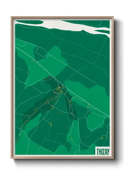 Une affiche de carte sur Thizay