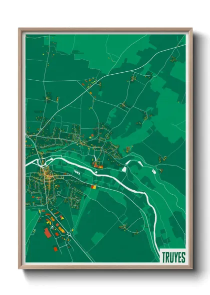 Une affiche de carte sur Truyes