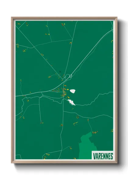 Une affiche de carte sur Varennes