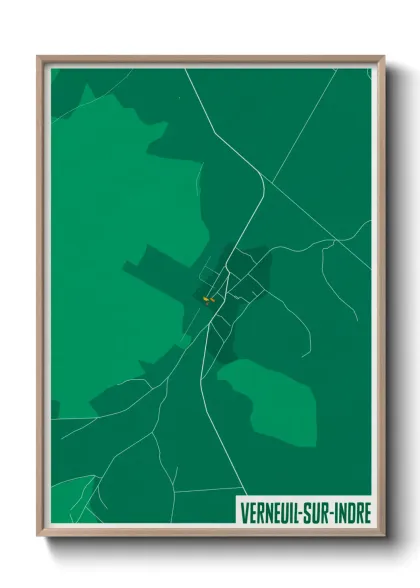 Une affiche de carte sur Verneuil-sur-Indre