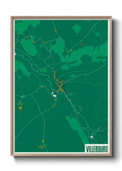 Une affiche de carte sur Villebourg
