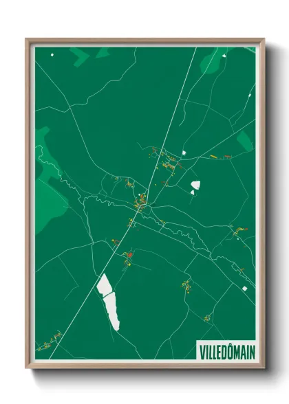 Une affiche de carte sur Villedômain