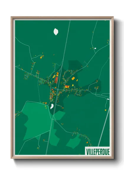 Une affiche de carte sur Villeperdue