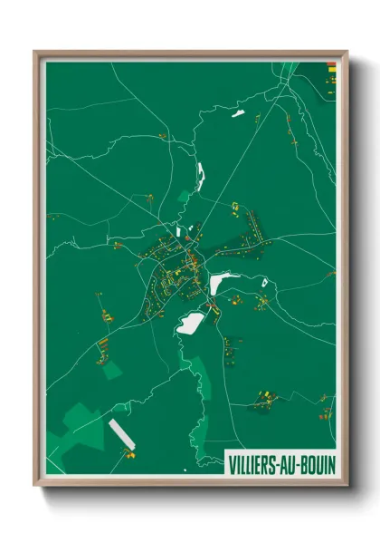 Une affiche de carte sur Villiers-au-Bouin