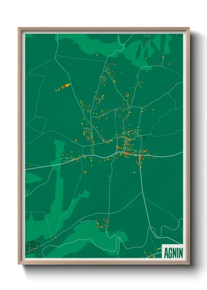 Une affiche de carte sur Agnin