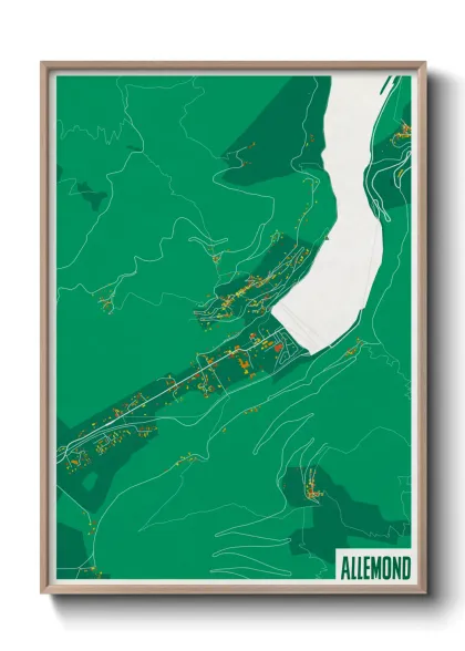 Une affiche de carte sur Allemond