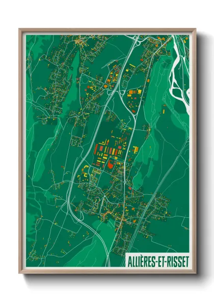 Une affiche de carte sur Allières-et-Risset