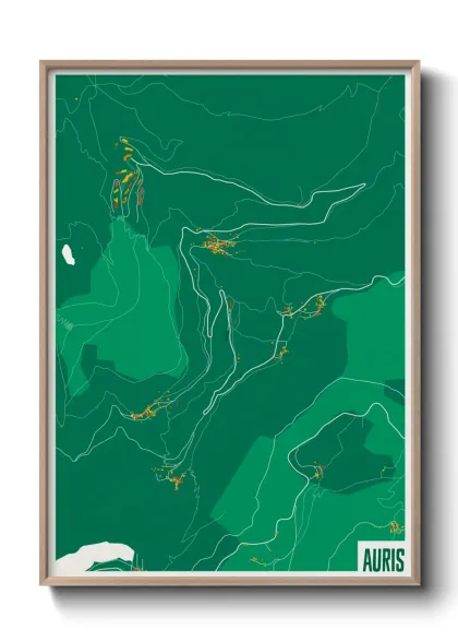 Une affiche de carte sur Auris