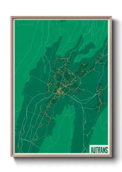 Une affiche de carte sur Autrans