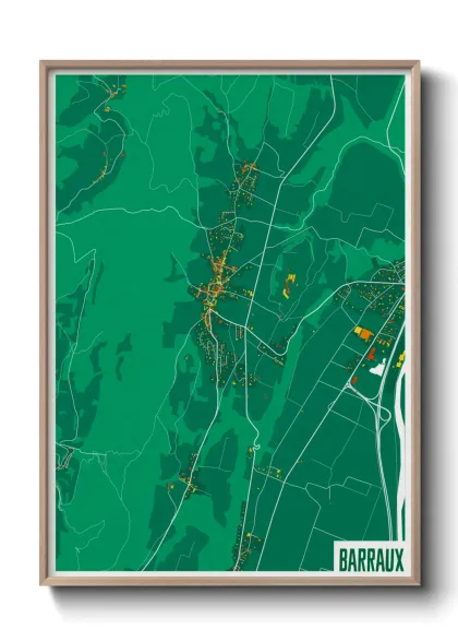 Une affiche de carte sur Barraux