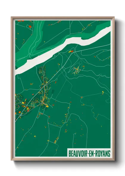 Une affiche de carte sur Beauvoir-en-Royans