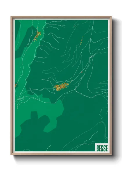Une affiche de carte sur Besse