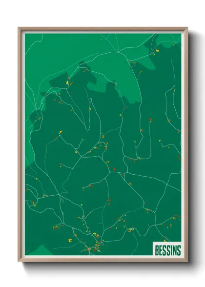 Une affiche de carte sur Bessins