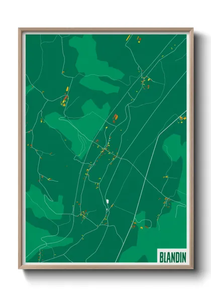 Une affiche de carte sur Blandin
