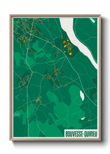 Une affiche de carte sur Bouvesse-Quirieu
