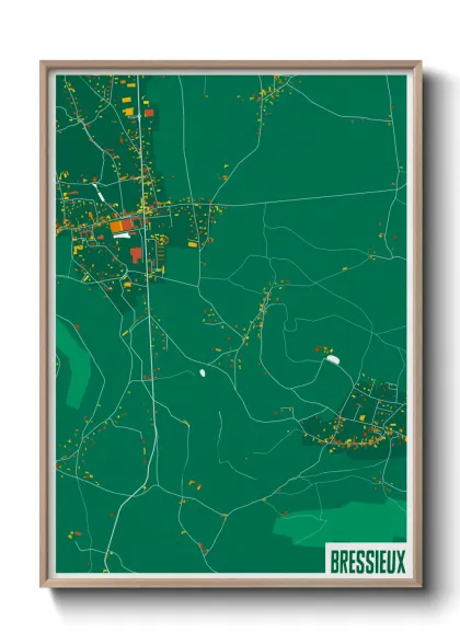 Une affiche de carte sur Bressieux