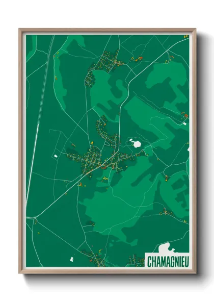Une affiche de carte sur Chamagnieu