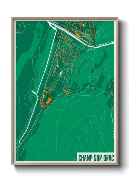 Une affiche de carte sur Champ-sur-Drac