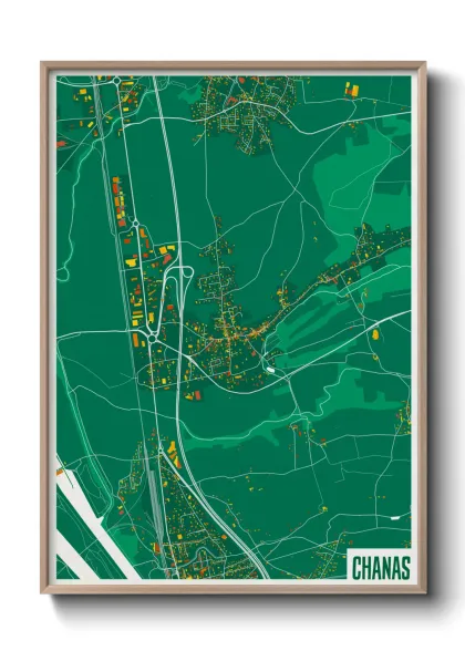Une affiche de carte sur Chanas