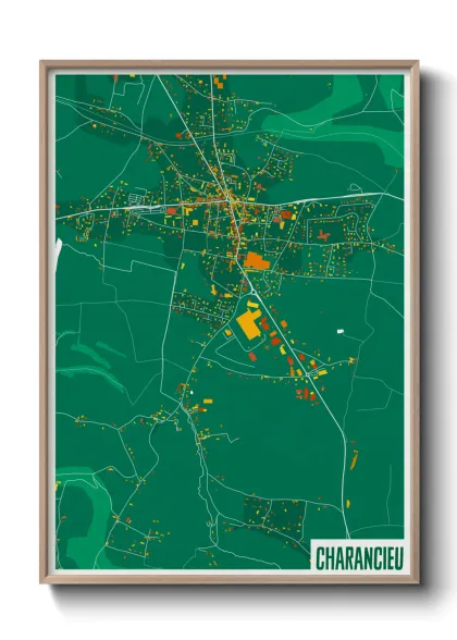 Une affiche de carte sur Charancieu