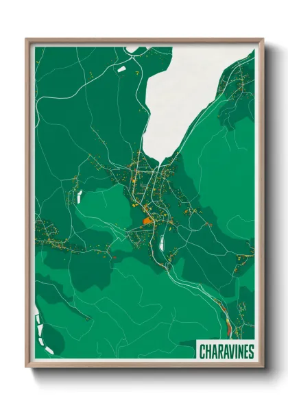 Une affiche de carte sur Charavines