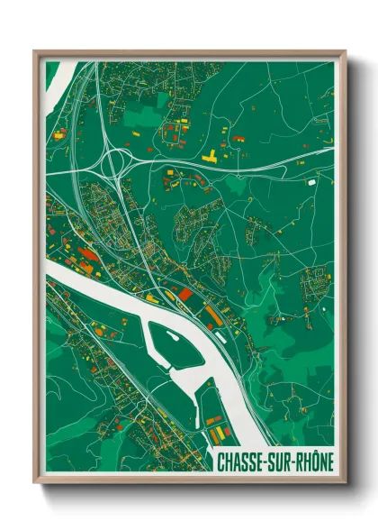 Une affiche de carte sur Chasse-sur-Rhône
