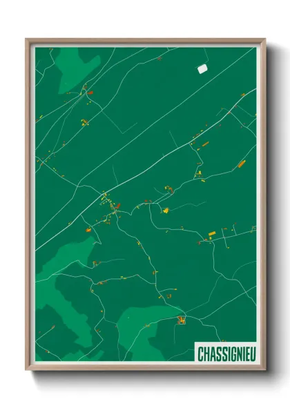 Une affiche de carte sur Chassignieu