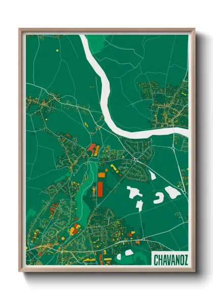 Une affiche de carte sur Chavanoz