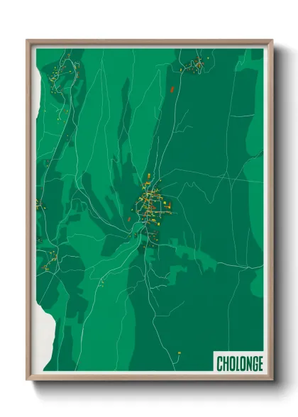 Une affiche de carte sur Cholonge