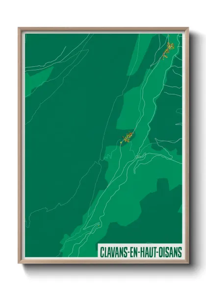 Une affiche de carte sur Clavans-en-Haut-Oisans