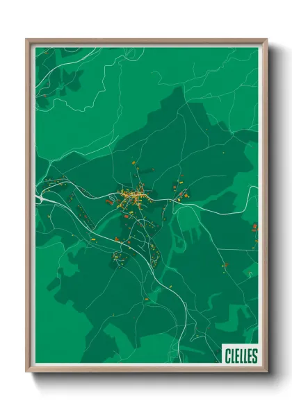 Une affiche de carte sur Clelles