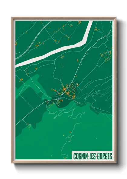 Une affiche de carte sur Cognin-les-Gorges