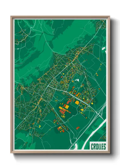 Une affiche de carte sur Crolles