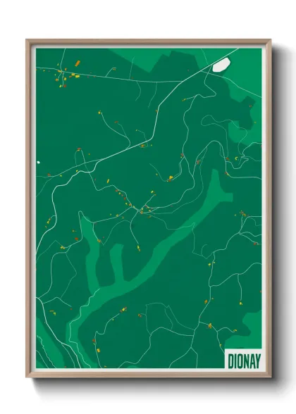 Une affiche de carte sur Dionay