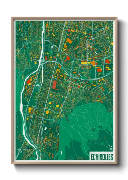 Une affiche de carte sur Échirolles