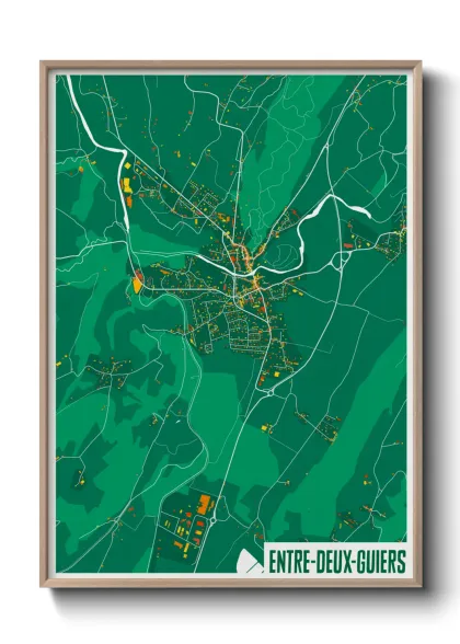 Une affiche de carte sur Entre-Deux-Guiers
