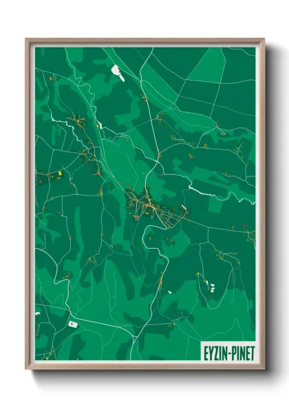 Une affiche de carte sur Eyzin-Pinet