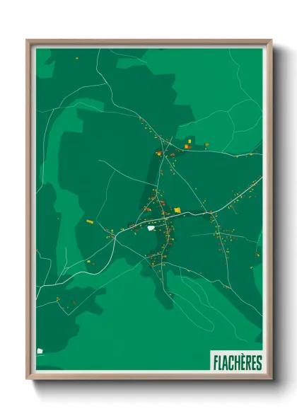 Une affiche de carte sur Flachères