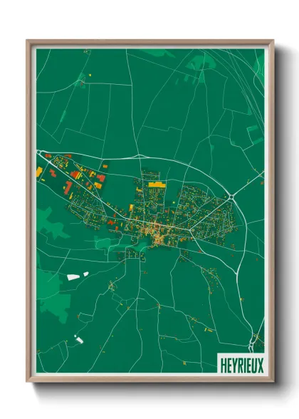 Une affiche de carte sur Heyrieux