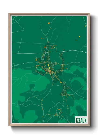 Une affiche de carte sur Izeaux