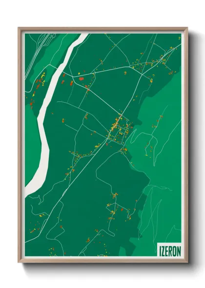 Une affiche de carte sur Izeron