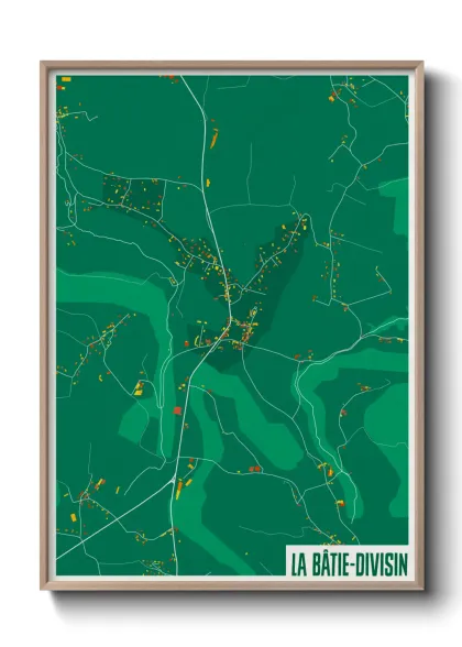 Une affiche de carte sur La Bâtie-Divisin