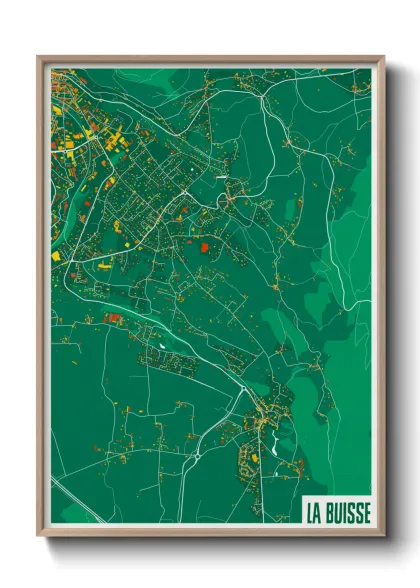 Une affiche de carte sur La Buisse